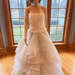 * Rivini Rita Vinieria Ivory Silk Strapless Bridal Gown Wedding Dress Size 10